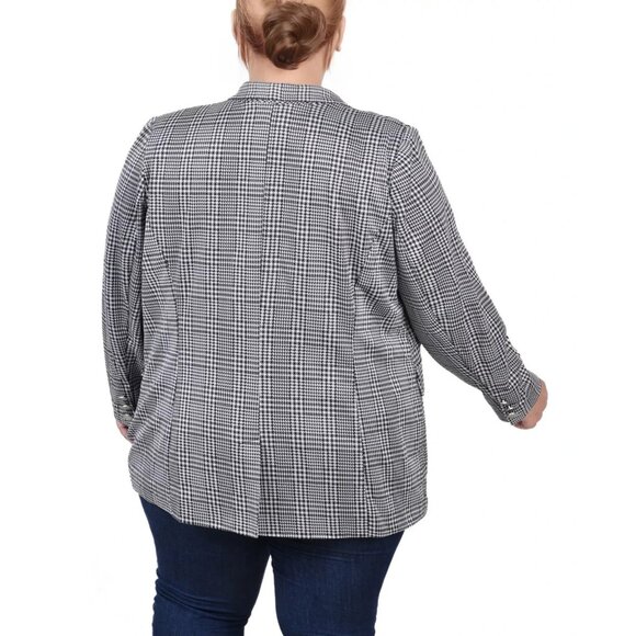 NY Collection Plus Size 3X Long Sleeve Ponte Jacket Black